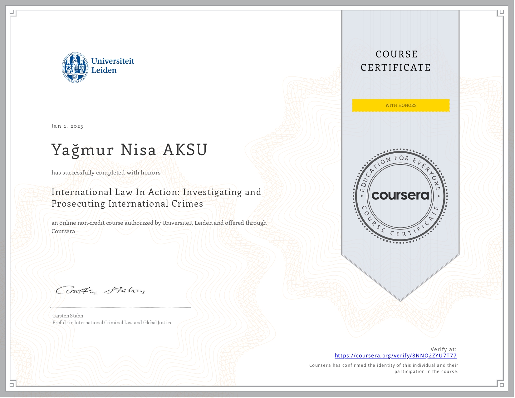 International Law In Action with Honors