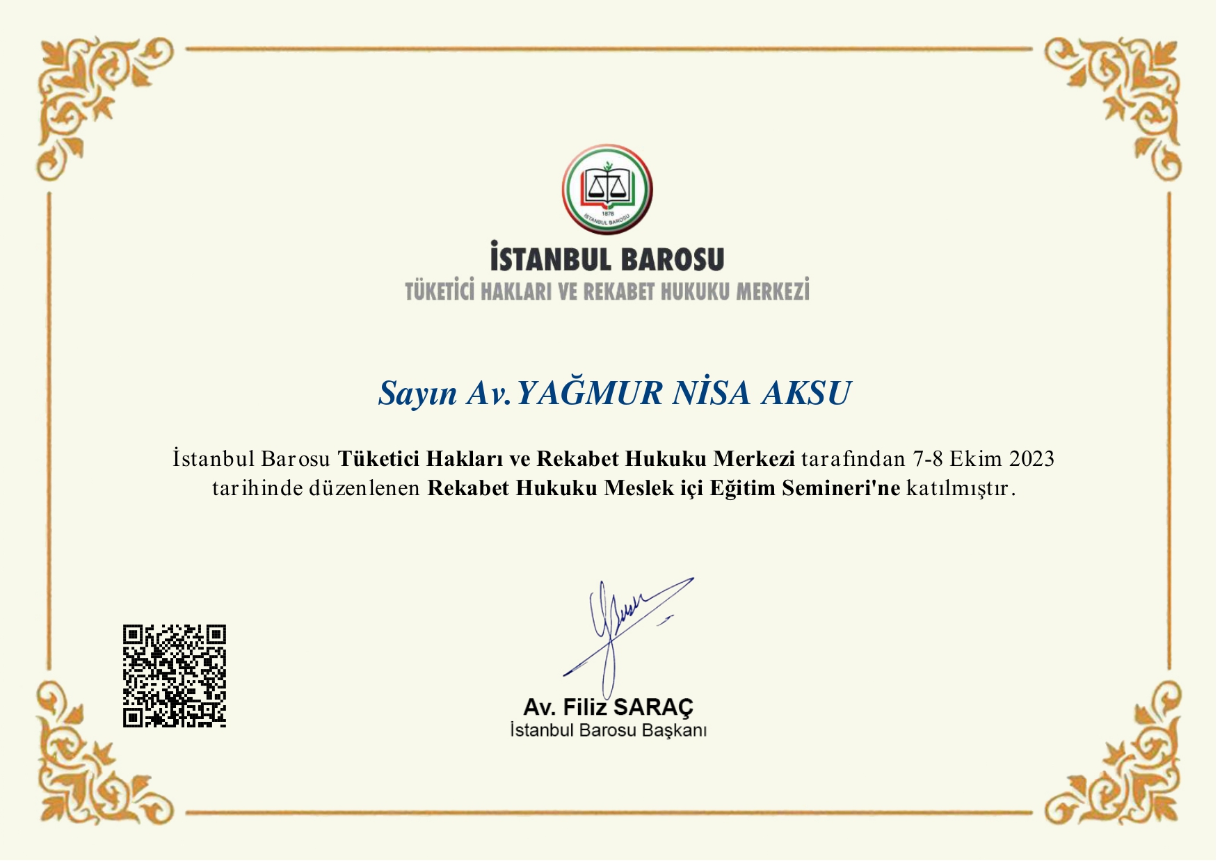 Rekabet Hukuku Meslek İçi Eğitim Semineri